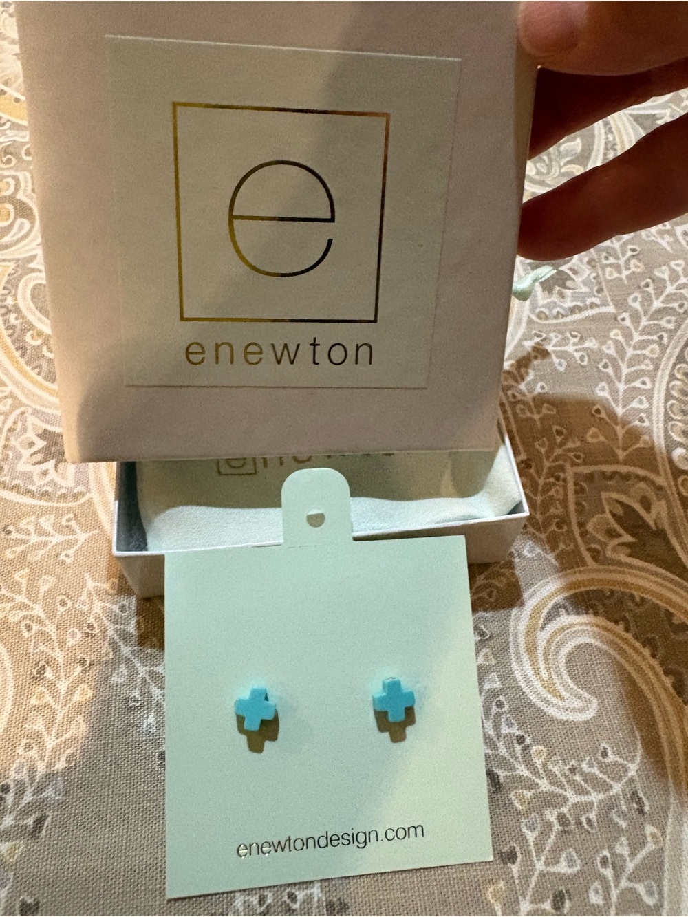 enewton Turquoise Cross Stud Earrings